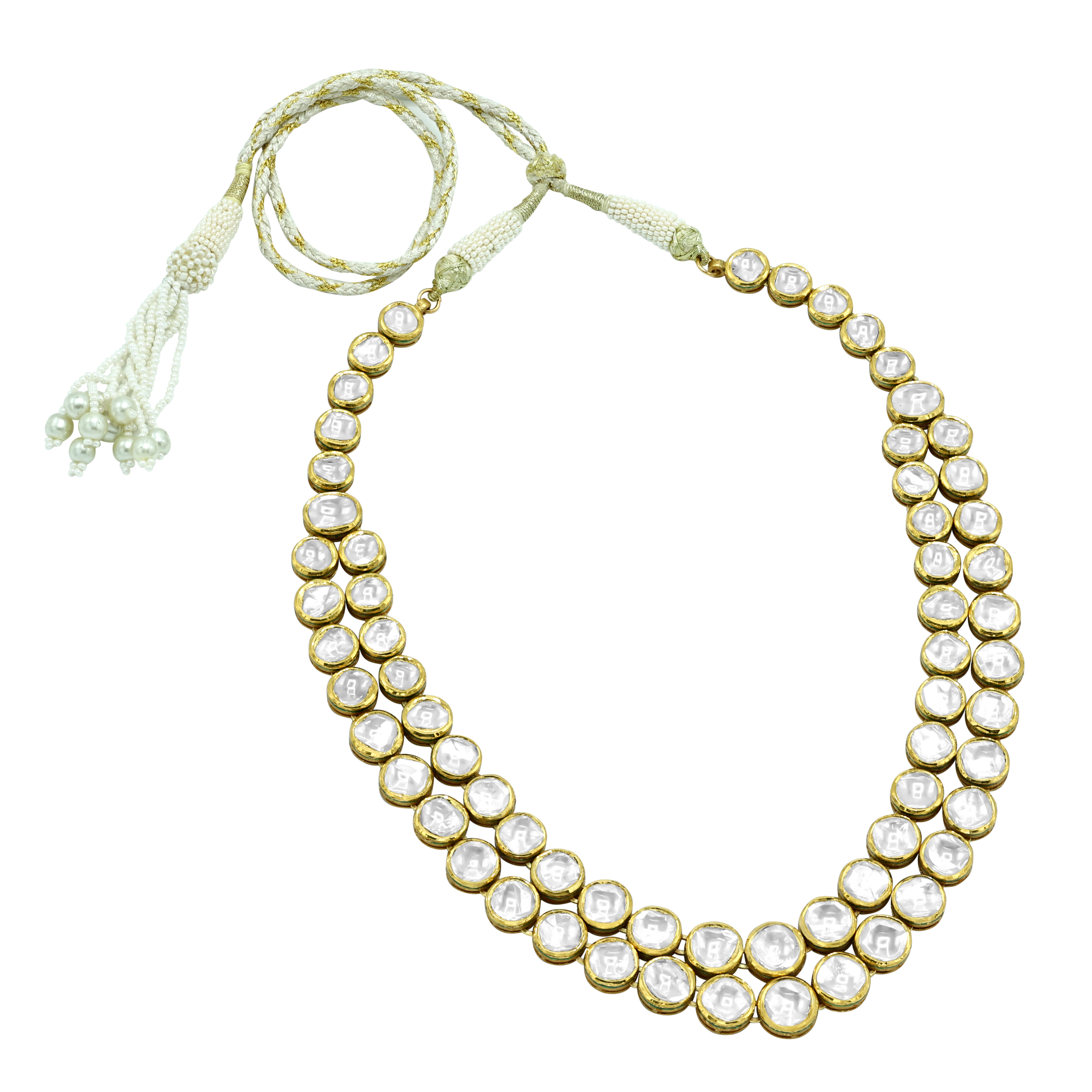 Double-Line Ivory Polki Necklace